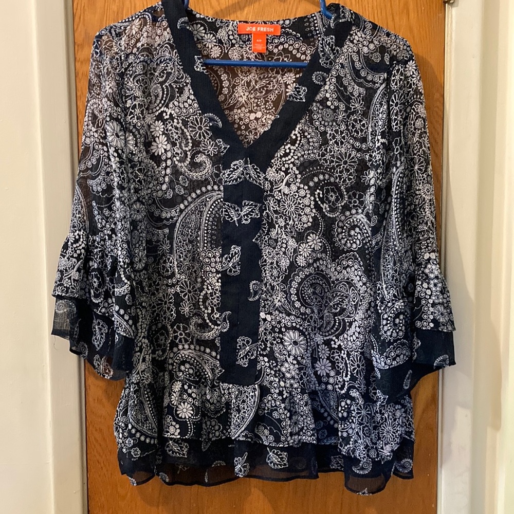 Joe Fresh sheer paisley print blouse